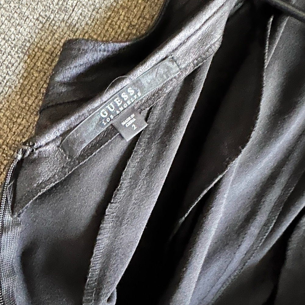 Guess Black Faux Leather Minidress